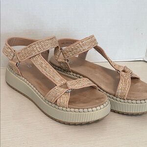 Mix No. 6 Beige Tan Woven Platform Sandals